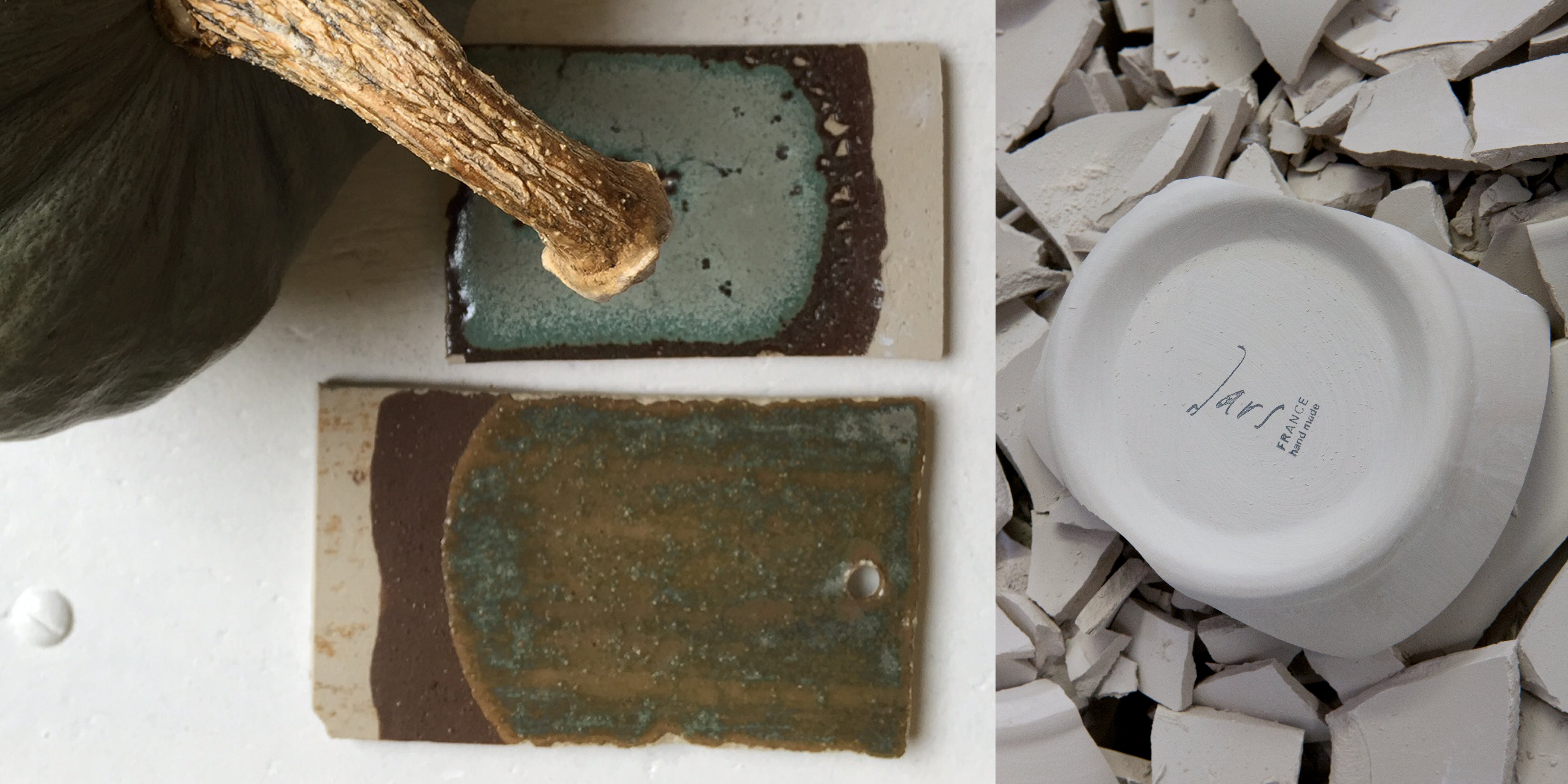 A close-up of a broken plate