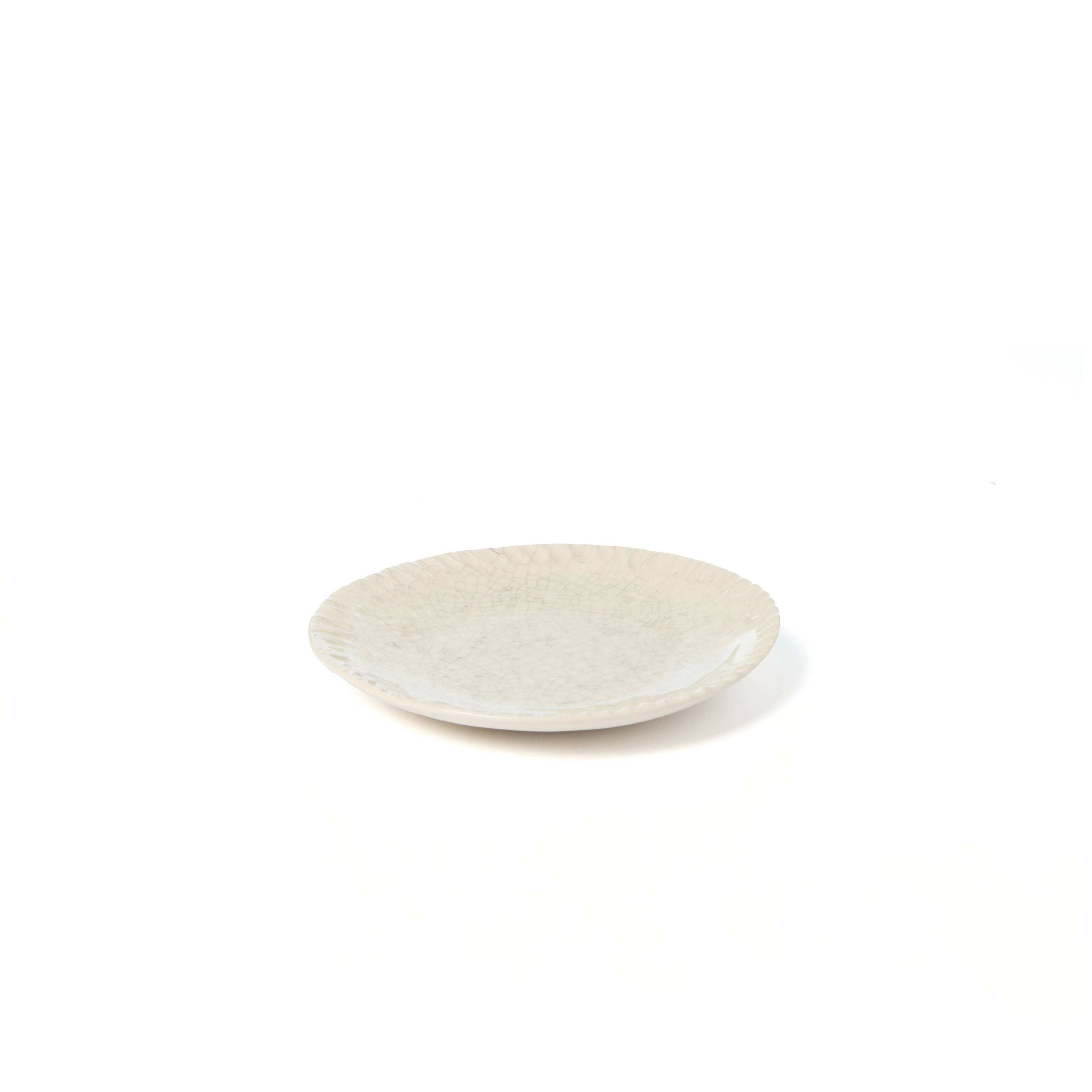 Dashi Assiette, Small Dessert Salad Plate, quartz craquele
