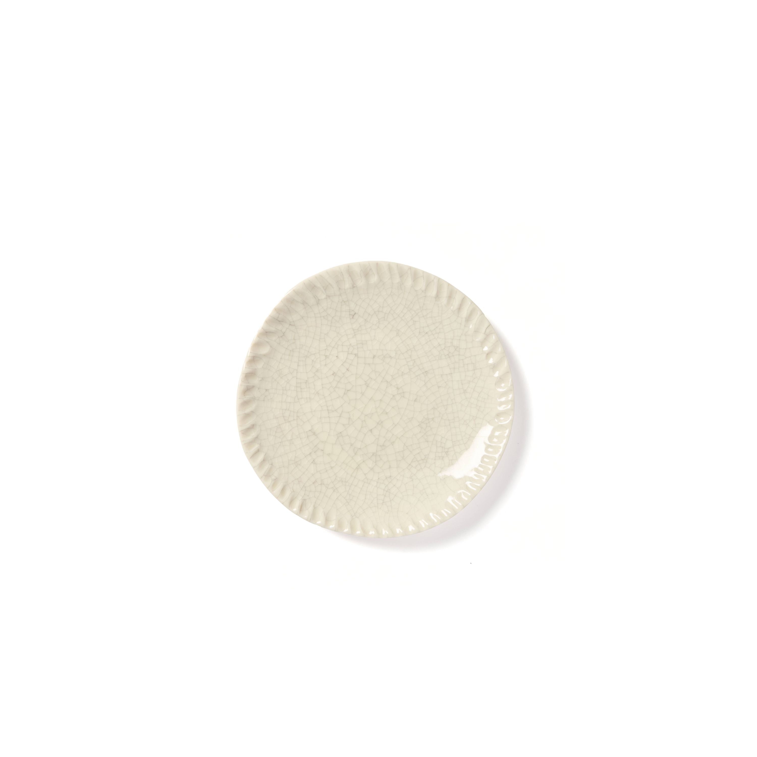 Dashi Assiette, Small Dessert Salad Plate, quartz craquele