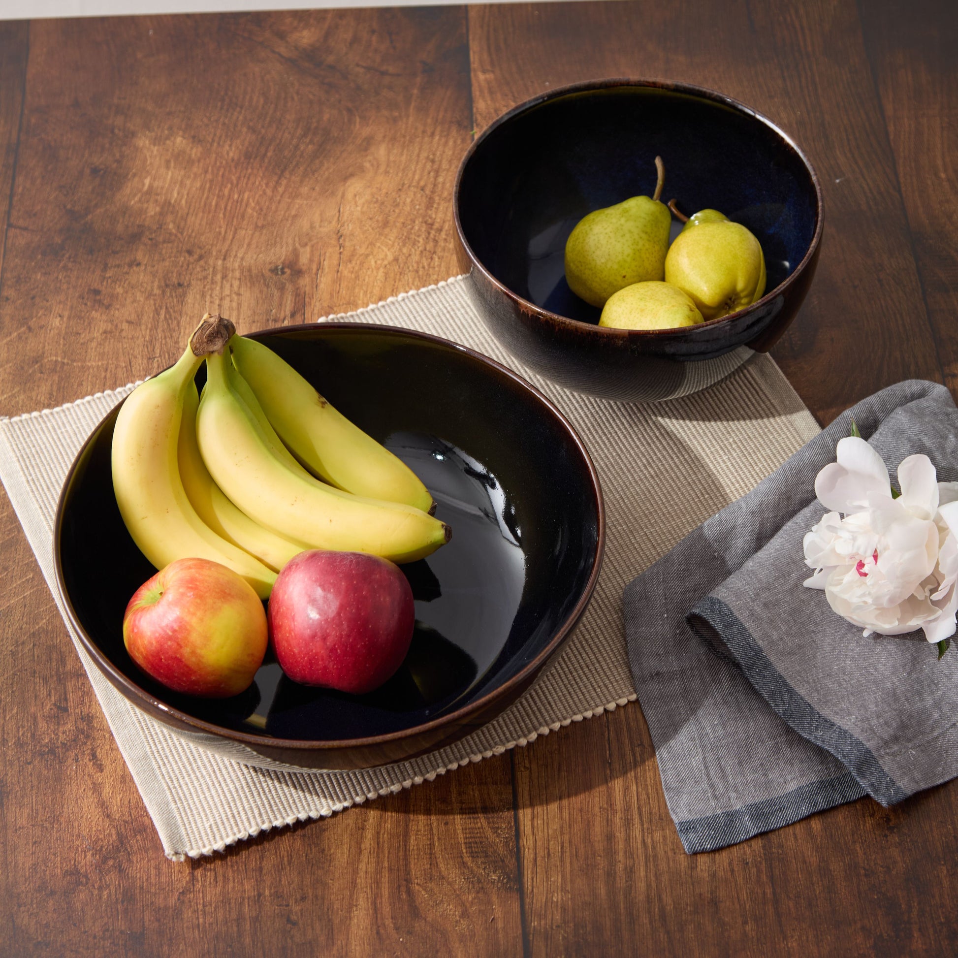 jars ceramistes tourron saladier serving bowl, indigo