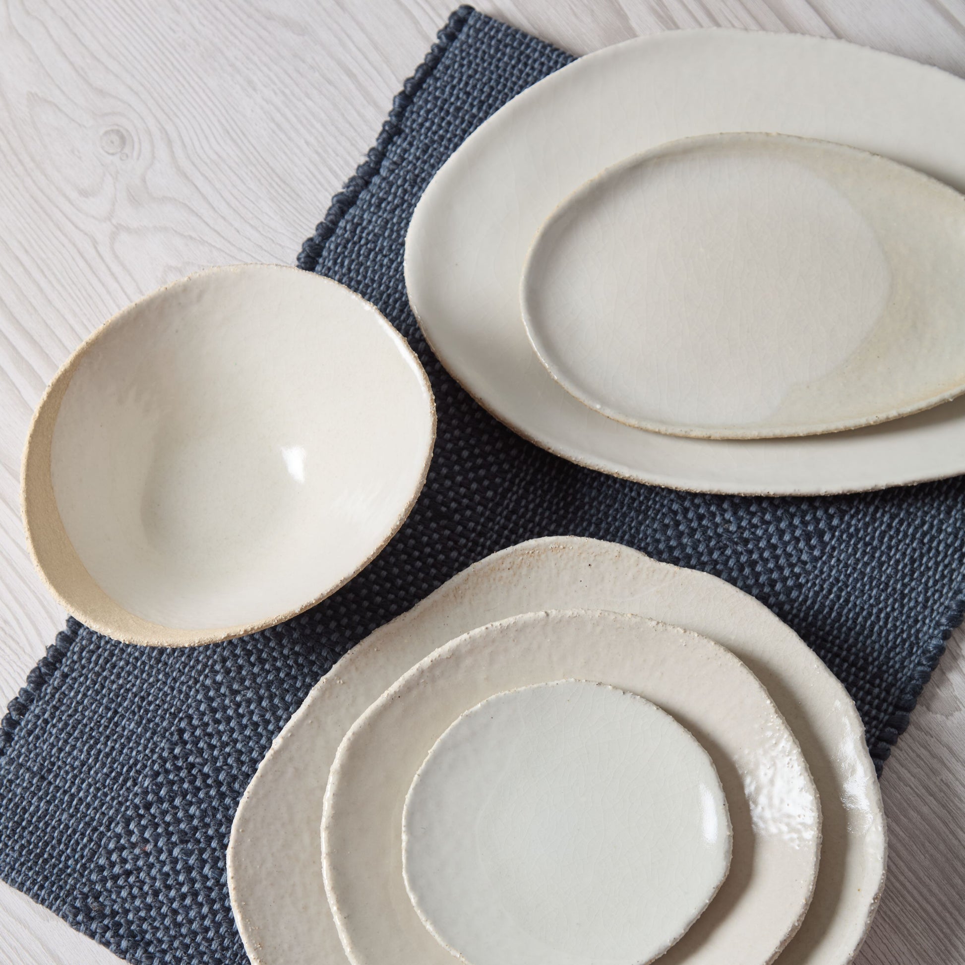 Jars Céramistes Plat Oval, Oval serving platter, Blanc