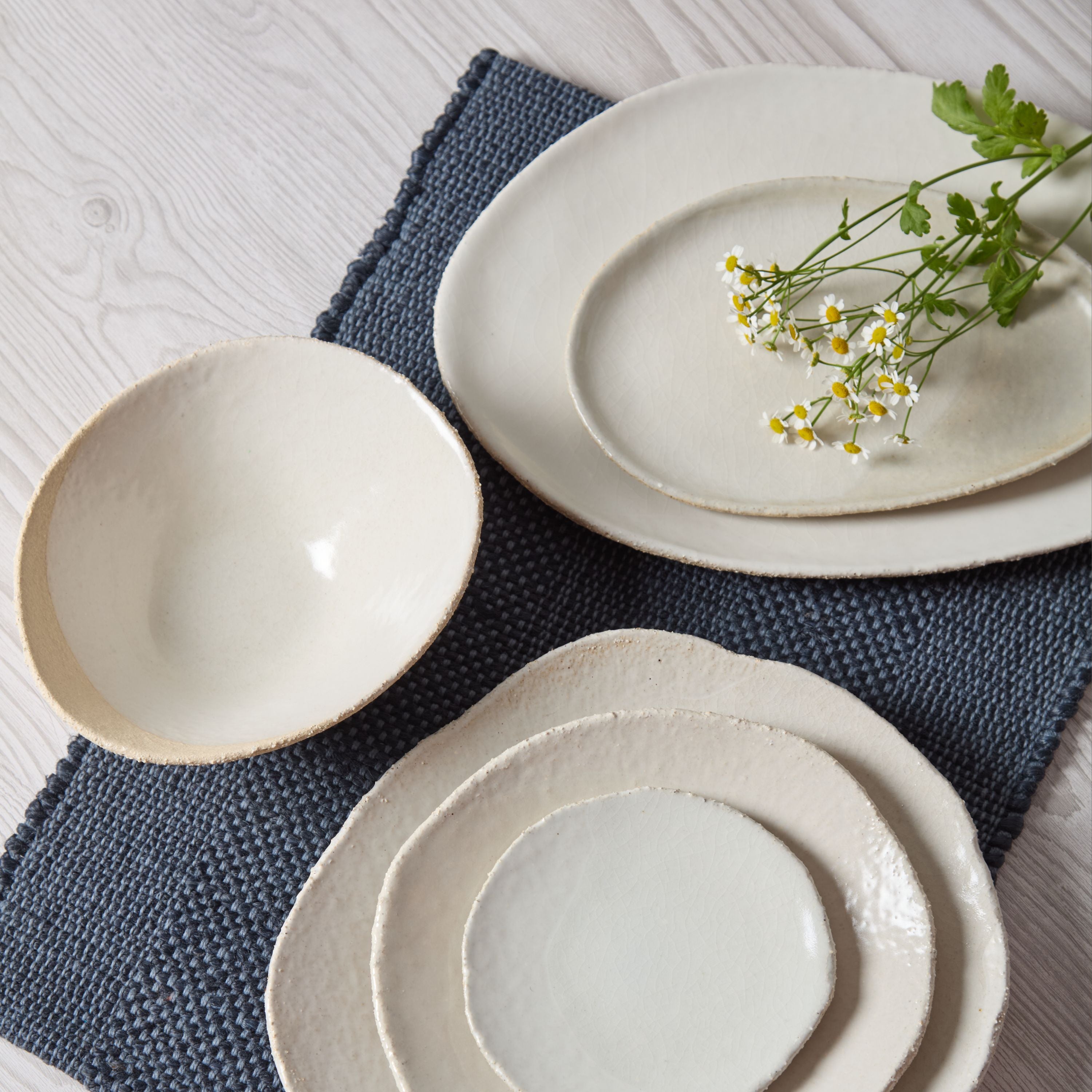Jars Céramistes Plat Oval, Oval serving platter, Blanc