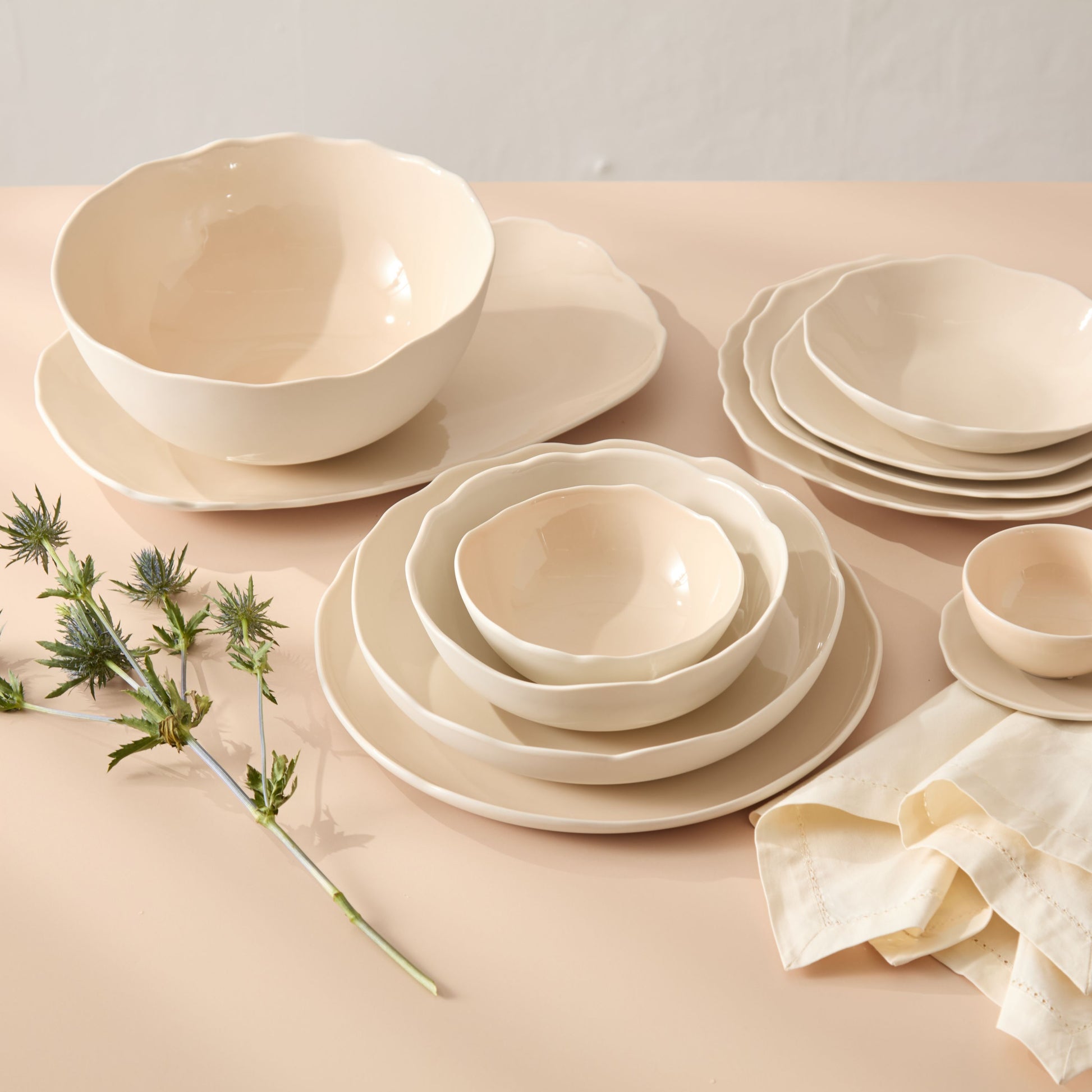Plume Rectangular Platter - Nude