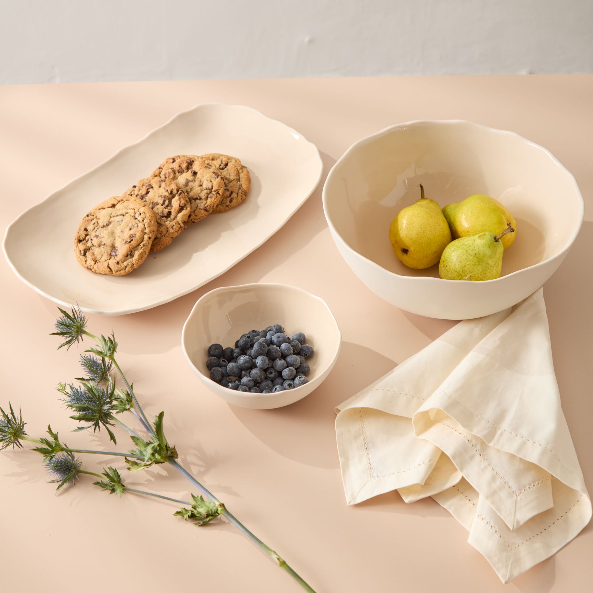 Plume Rectangular Platter - Nude