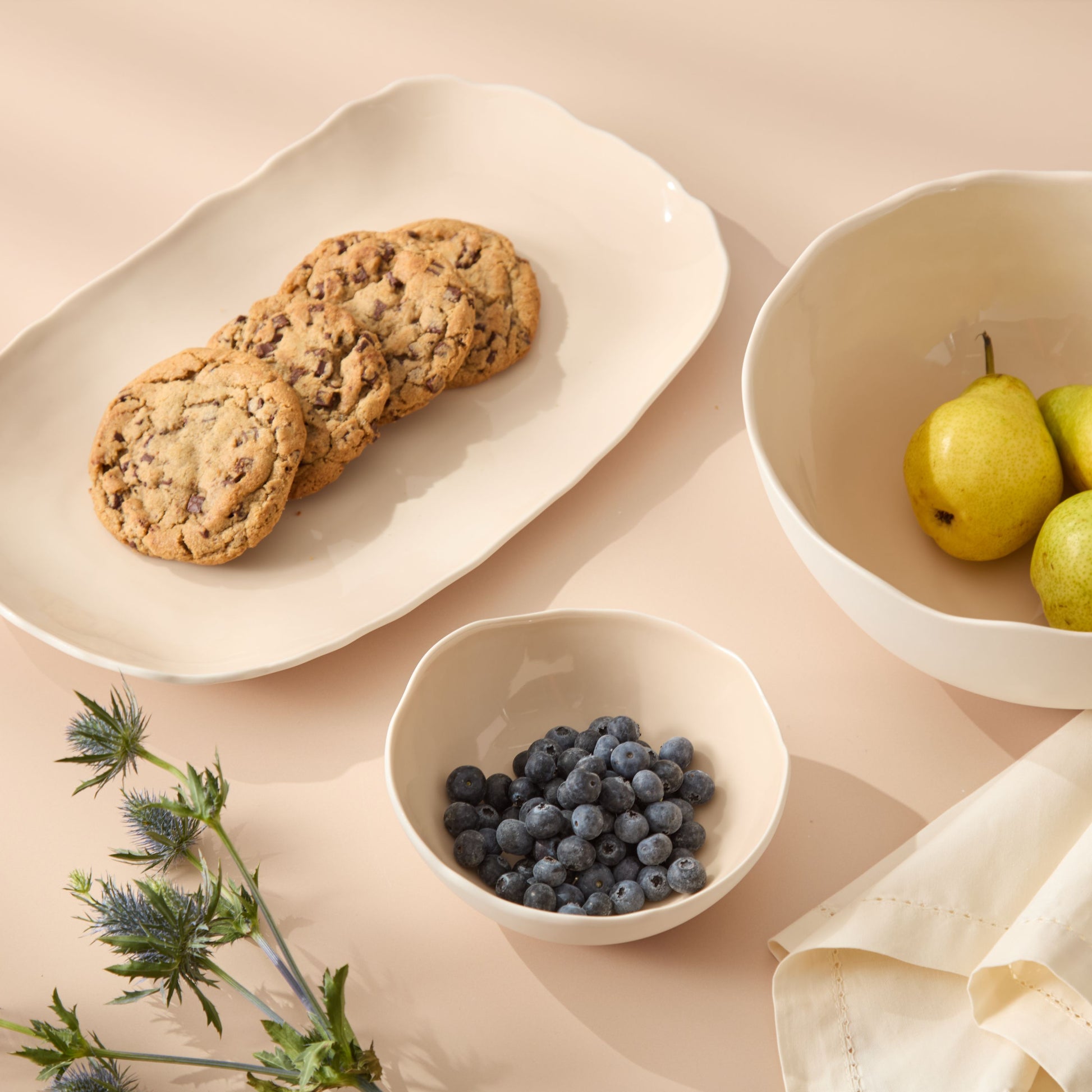 Plume Rectangular Platter - Nude