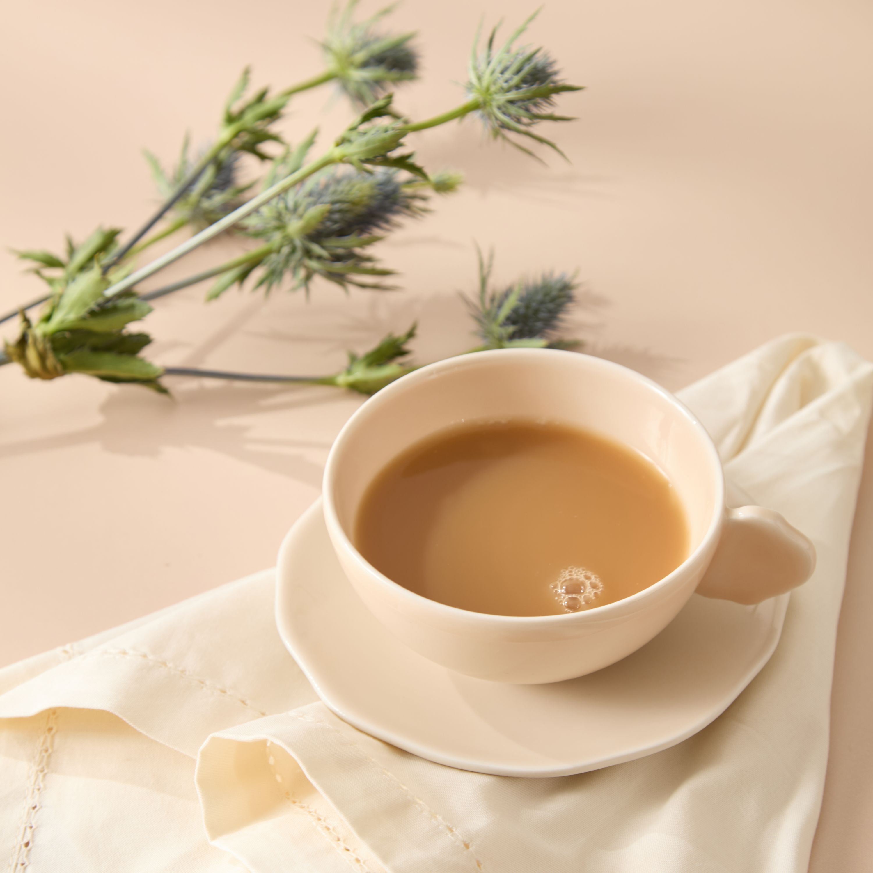 Plume Cup and Saucer - Nude