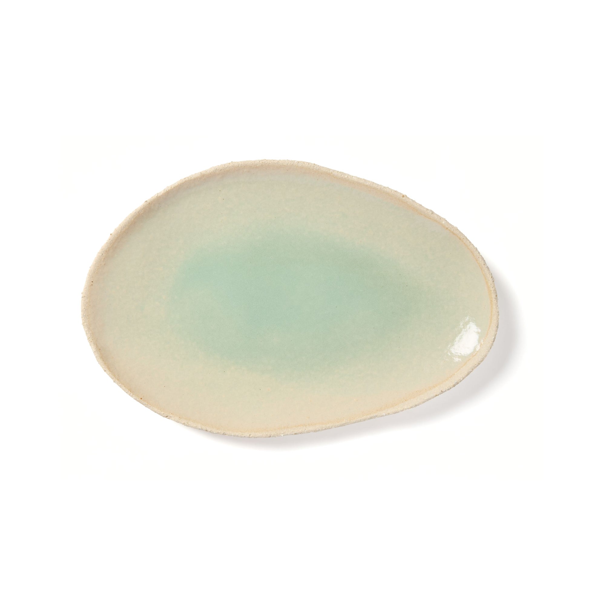 Jars Céramistes Plat Oval, Oval serving platter, Vert