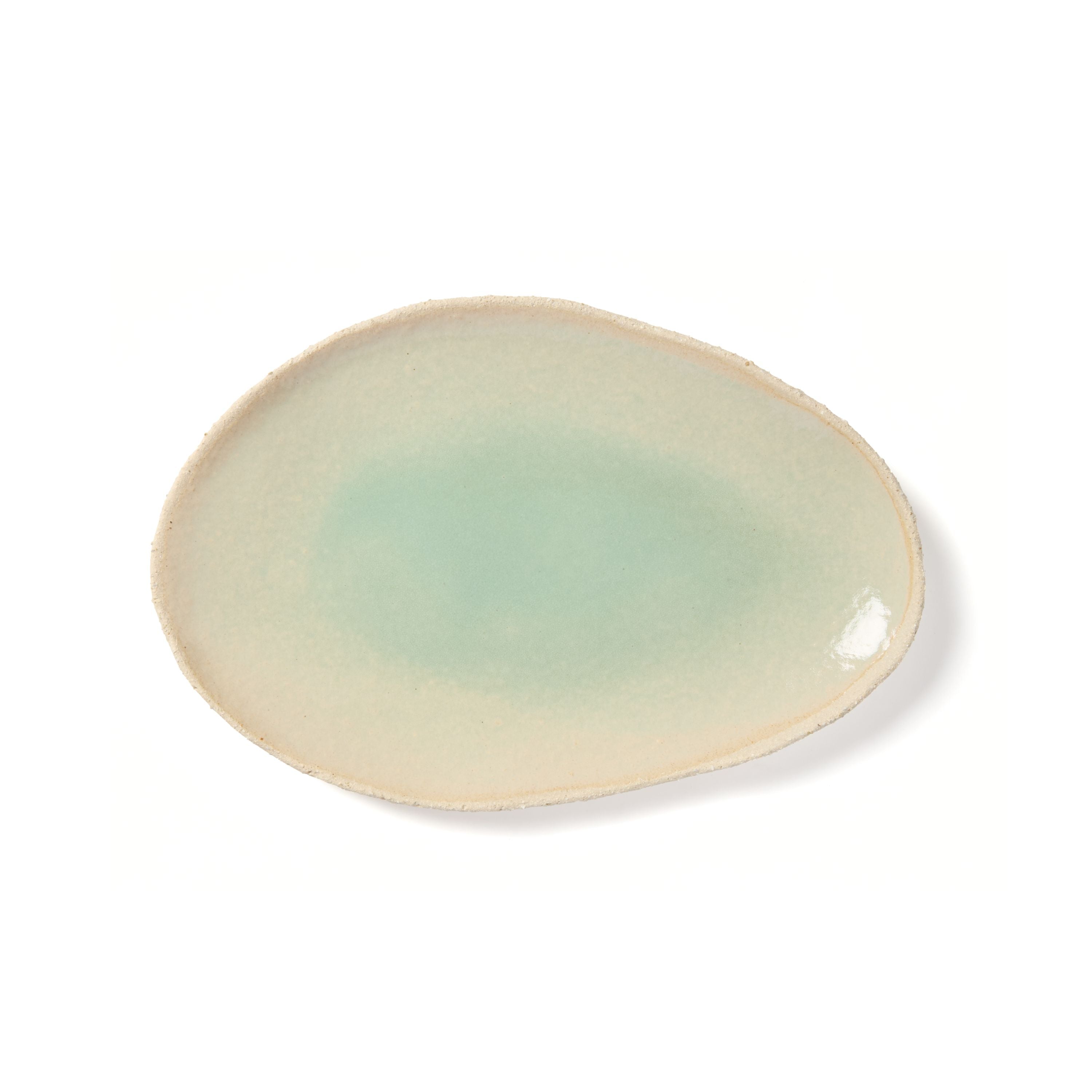 Jars Céramistes Plat Oval, Oval serving platter, Vert