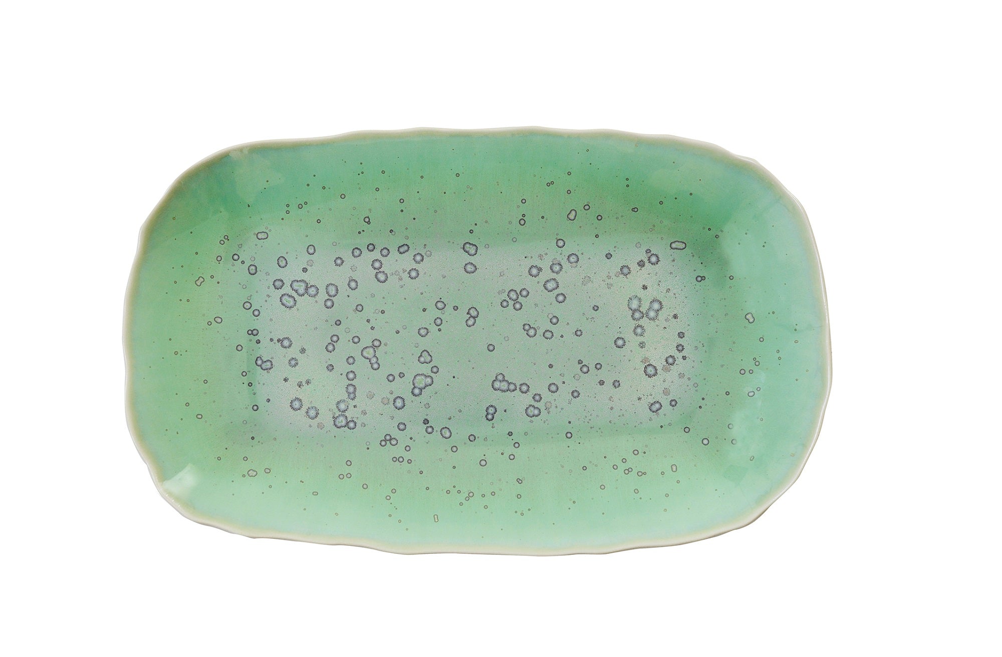 Plume Cristallistion Rectangular Dish Platter - Green Precieux